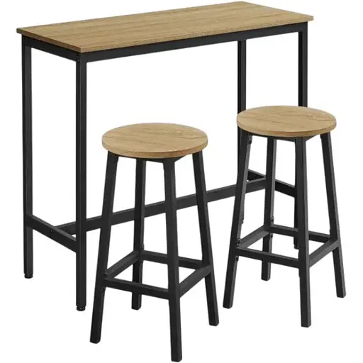 Барный стол и 2 барных стула Leobert Kidol в стиле Loft натуральный