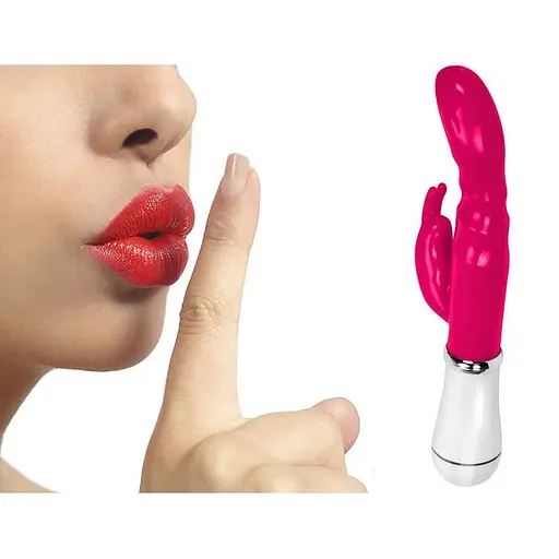 Вибратор Bunny силиконовый комбинированный 12 режимов для женщин 26 см розовый - фото 2