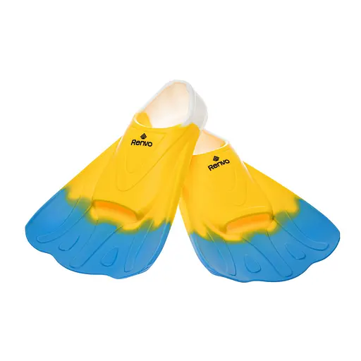 Короткі ласти для тренування в басейні Renvo Criz із закритою п'ятою жовтий блакитний розмір 27-29 (SF120-84 27-29) - фото 5