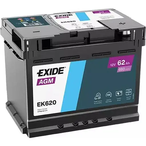 Аккумулятор Exide Start-Stop AGM 62Ah Ев (-/+) 680EN 242 х 175 х 190 мм