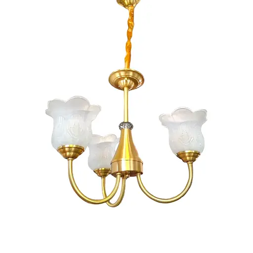 Светодиодная люстра Тюльпанчик 6336 (Золотая) 3 плафона