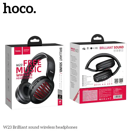 Навушники бездротові Hoco W23 Brilliant Sound Bluetooth стерео гарнітура чорна - фото 4