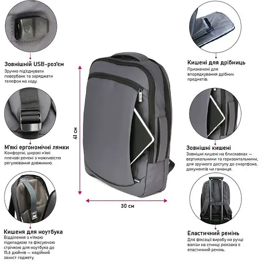 Рюкзак NikiBo Ranger 16 л серый (30011805-07) - фото 3