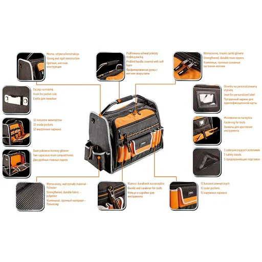 Сумка для інструмента Neo Tools кофр 44 кармана, полиестер 600 D (84-301) - фото 2