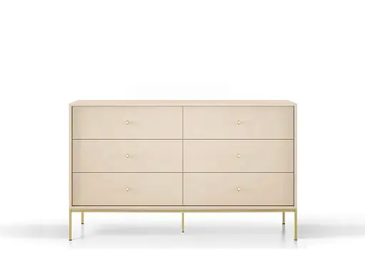 Комод Perfect Home Моно/Mono с 6 ящиками и золотыми ножками MKS154 Беж песочный (PFH-091209)