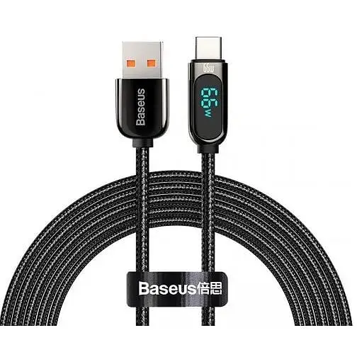 Кабель Baseus Display Fast Charging Data Cable USB to Type-C 66W 2 м Чорний - фото 1