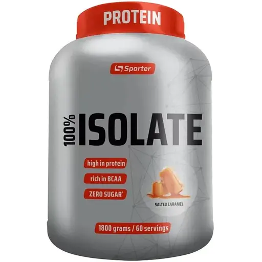 Сироватковий ізолят Sporter 100% Isolate 1.8 кг Солона карамель - фото 1