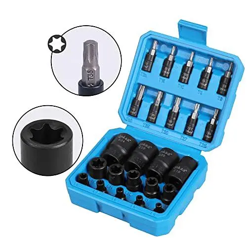 Набір торцевих головок Torx Female E-Torx, 24 шт. | 10 шт. торцевих головок Star (T8-T40) і 14 шт. торцевих головок E-Torx Female - фото 3