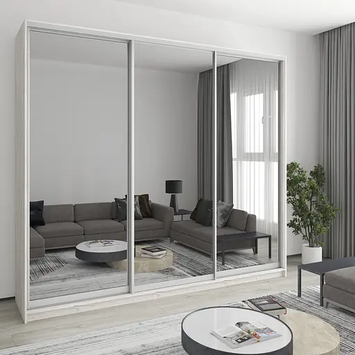 Шкаф-купе трехдверный MebelStar Комбо AL 3 Зеркала 270x45x240 см Аляска серый (MBS-2235)