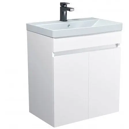 Тумба Мойдодир Windy 60-U підвісна з умивальником Sempre 60 Білий - фото 1