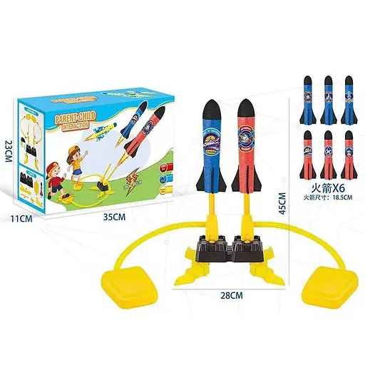 Запускалка механическая 55802 A-1, 6 мягких ракет,трубка, в коробке (6965312410043) - фото 2