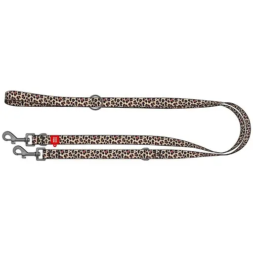 Повідець-перестібка для собак Waudog Nylon Леопард М Ш 20 мм Дов 300 см - фото 2