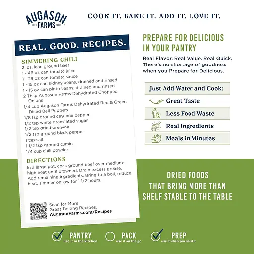 Перец нарезанный сублимированный с длительным сроком хранения 25 лет Augason Farms, 113 порций (101203) - фото 4