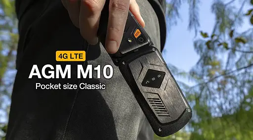 Смартфон раскладной AGM M10 Flip 4G черный - фото 3