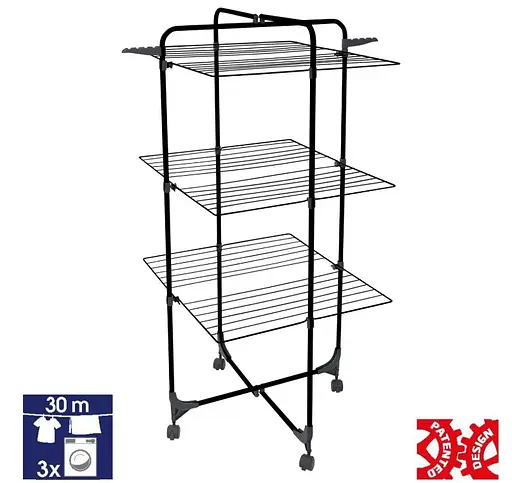 Сушарка для білизни підлогова Casa Si Athletic 3 Black (CS92185E04E) - фото 2