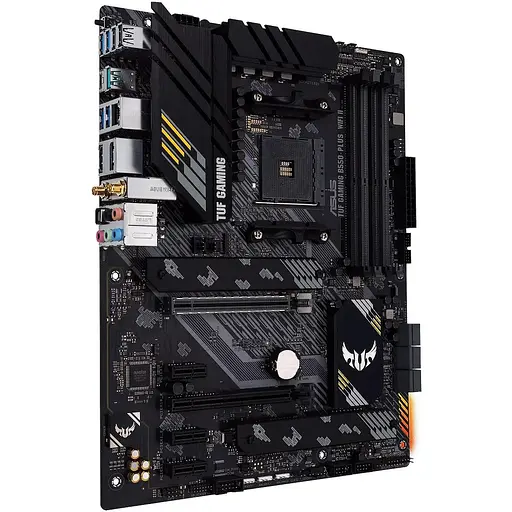 Материнская плата Asus TUF Gaming AM4 (B550) B550-PLUS WIFI II, B550, 4xDDR4, CrossFire, Int.Video(CPU), 6xSATA3, 2xM.2, 1xPCI-E 16x 4.0, 1xPCI-E 3.0, ALC S1200A, RTL8125B, WiFi 6, Bluetooth 5.2, 7xUSB3.2/4xUSB2.0, HDMI/DP, ATX - фото 3