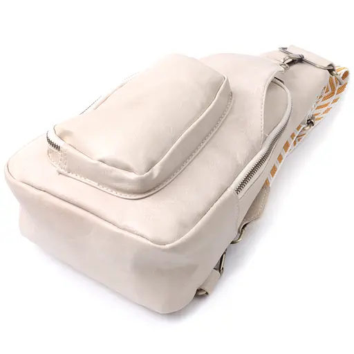 Женская сумка Vintage из экокожи с акцентом на текстильную лямку 18х33х10 см sum0026936 - фото 5