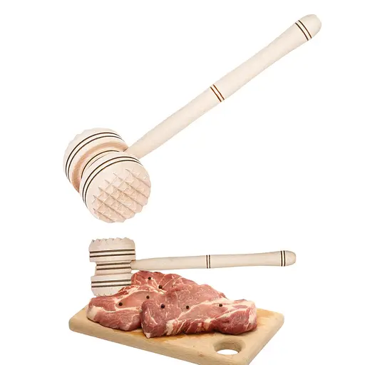 Молоток для відбивання м'яса круглий дерев'яний 30 см, Woodly 84224 - фото 1