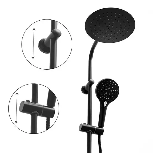 Душова система Yoka Bergen 25 Black з термостатом BP.BERGEN-THERM-25-BLK, Чорний матовий - фото 10