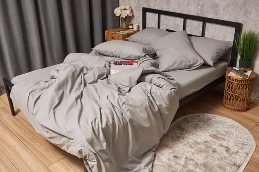 Комплект постельного белья Moon&Star King Size 220x240 наволочки 2х40х60 Gray Бязь Gold Люкс - фото 2