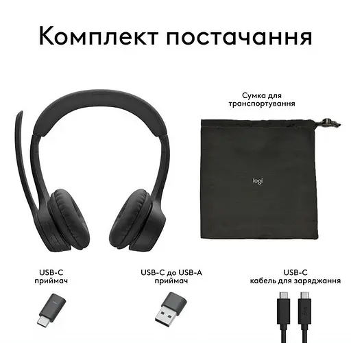 Навушники бездротові накладні Logitech з вбудованим мікрофоном Zone 305 2.4GHZ і BT 981-001458 - фото 6