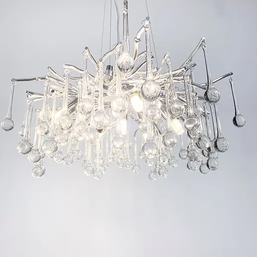 Люстра в корпусе хром со стеклянными подвесами Ø 60 см Ст. Y 69/D600 CH | Line F - фото 5