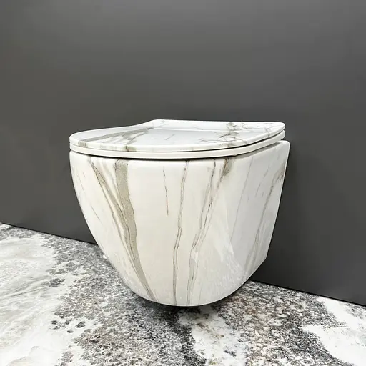 Подвесной унитаз VBI Vulcano lava VBI-020406, Мрамор - фото 5