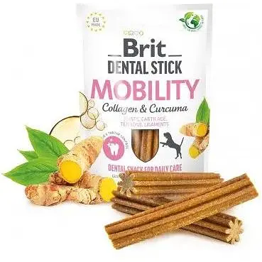 Ласощі для собак Brit Dental Stick Mobility для мобільності суглобів, колаген та куркума 7 шт. 251 г - фото 2