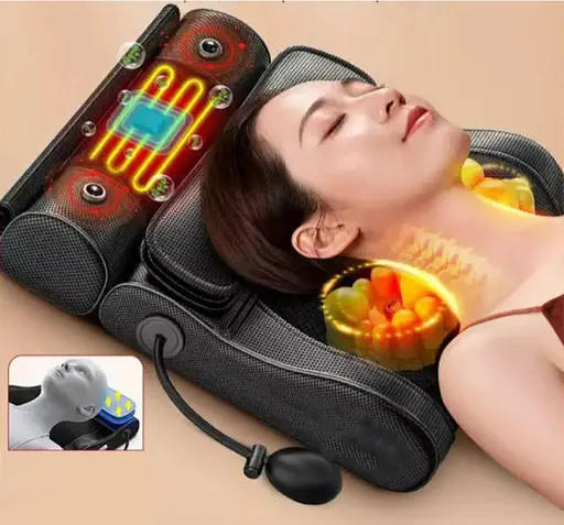 Подушка массажная роликовая Faercon F1-40 для шеи с подогревом и помпой (Черный) - фото 10