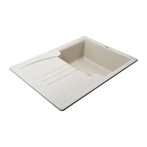 Гранитная мойка Globus Lux Balaton слоновая кость 680x500 мм, Бежевый - фото 3