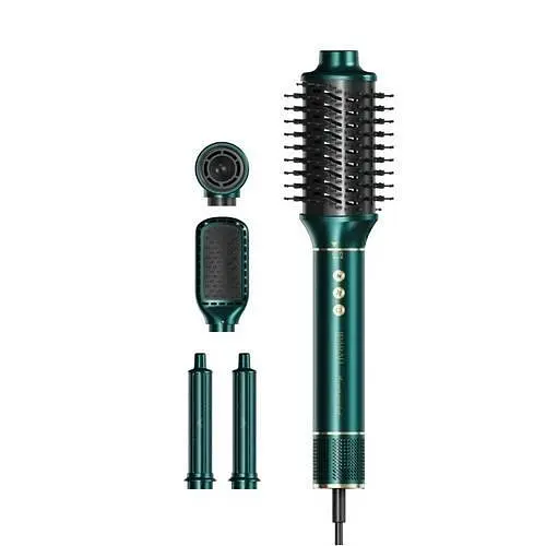 Фен-стайлер IPARAH P-505G GREEN мультистайлер 5-в-1 с насадками для укладки и завивки, 3 скорости и 3 температурных режима - фото 2