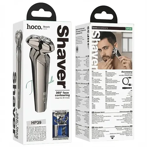 Электробритва HOCO HP39 с тремя плавающими головками, LED-дисплеем и 60 мин автономной работы - фото 4