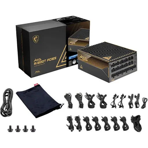 Блок живлення MSI MEG 1600W PCIE5 ATX 3.1 80+ Titanium (MEG AI1600T PCIE5) - фото 8