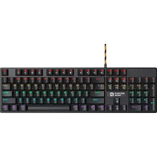 Клавиатура Canyon GK-4 Deimos (Blue switches) USB Black (CND-SKB4-US) - фото 1