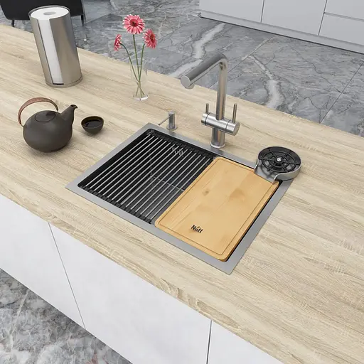 Кухонная мойка Nett NS-5742 из нержавейки 1.5 мм под столешницу - фото 3