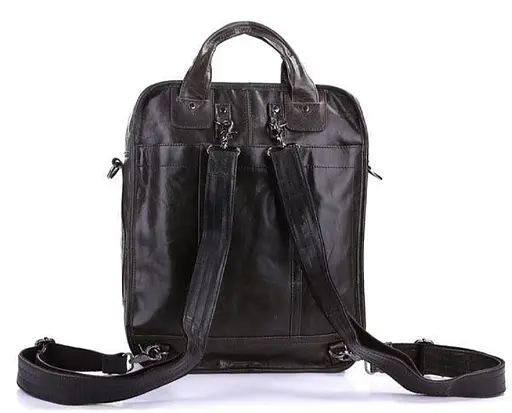 Вертикальная кожаная мужская сумка, трансформер серая John McDee 33х10х39.5 см sum0028429 - фото 9