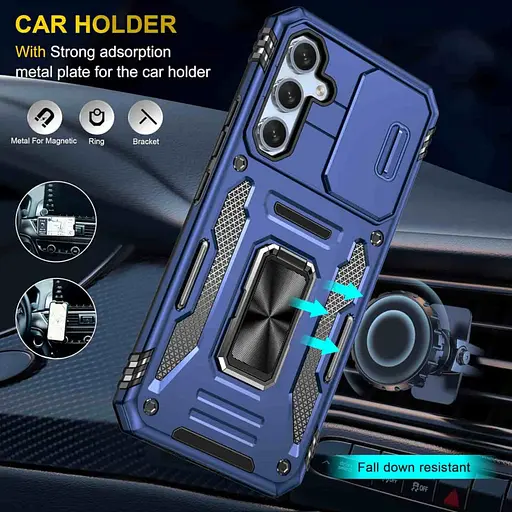 Ударопрочный чехол Camshield Army Ring для Samsung Galaxy A54 5G Синий / Navy - фото 2