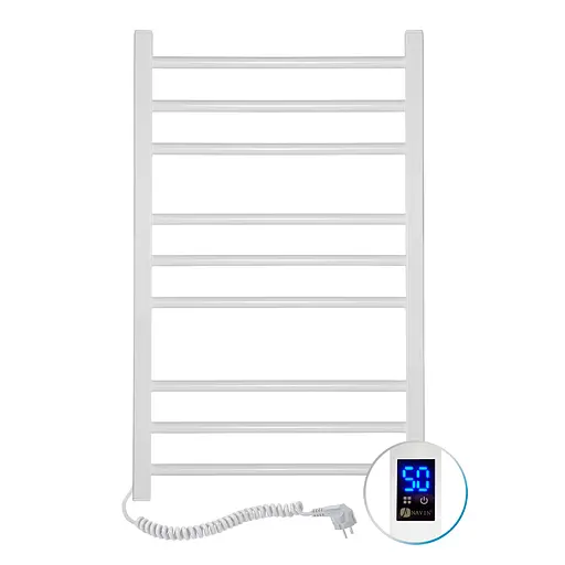 Електрична рушникосушка Navin Класик Квадро 500x800 Sensor ліва з таймером, біла 12-116153-5080, Білий матовий, Ліве, Електронний - фото 4