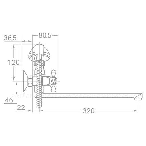 Смеситель для ванны TAU VD-5C261C (9870210) - фото 3
