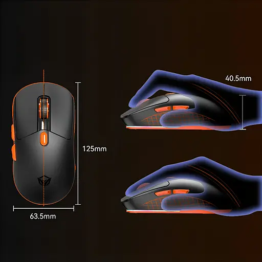Беспроводная мышь MEETION GW38 2.4G+Bluetooth с магнитной зарядкой черная - фото 12