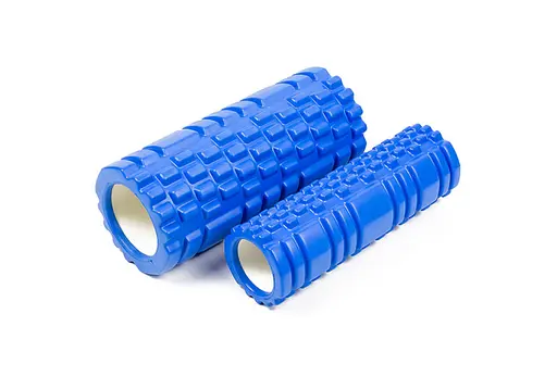 Масажний ролик EasyFit набір Grid Roller Double 33 см Синій (EF-7737s-3) - фото 2