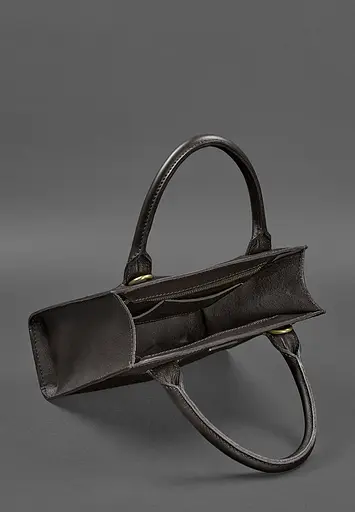 Шкіряна жіноча сумка-кроссбоді темно-кориичнева - фото 5