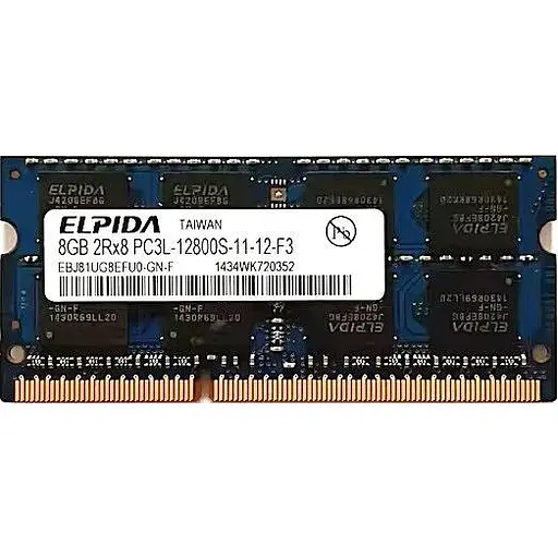 Оперативна пам'ять для ноутбука Elpida SO-DIMM DDR3 8GB 1600MHz PC3L-12800 2Rx8 Б/В