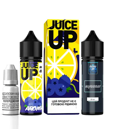 Набор компонентов для самозамеса органической заправки Fucked Juice Up 60 мл, 0-3 мг Blueberry Lemon Черника Лимон (15545)