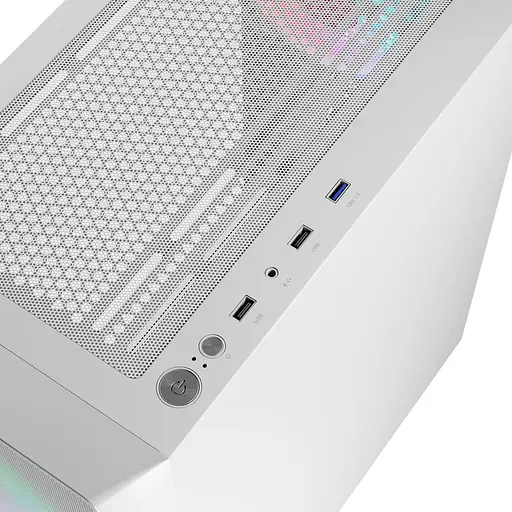 Корпус LogicConcept PORTOS MESH+GLASS ARGB белый, без блока питания (AT-PORTOS-20-0000000-0002) - фото 5