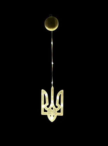 Світлодіодна гірлянда OldBro світильник набір фігурок Український Тризуб 10 лід з батарейками 3ААА та присоскою - фото 4