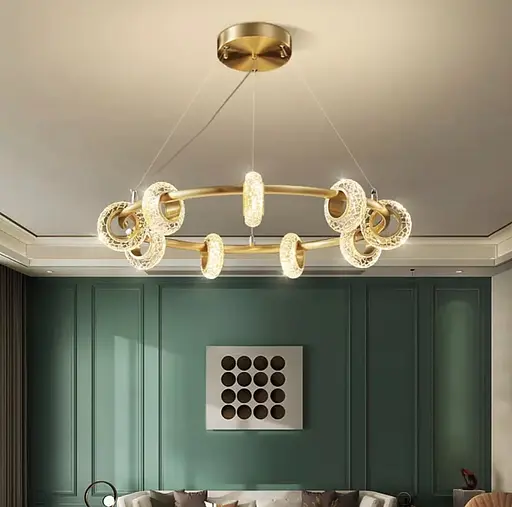 Підвісна люстра у корпусі золотого кольору | Арт. G 088-9 | Line F - фото 1