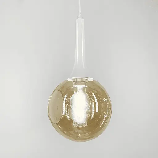 Світильник в білому корпусі з відкритим янтарним плафоном | Арт. 11810/1 WT+AM | Line F - фото 2