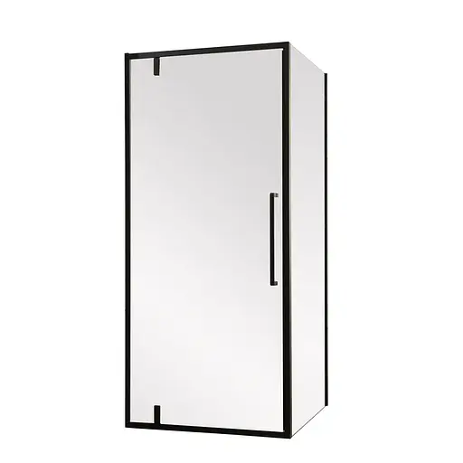 Душова кабіна без піддону Mixxus Premium Bevel SC01-90x90x195-TR Black прозоре скло 6 мм MI6864, Чорний матовий, Універсальна, прозорий - фото 1