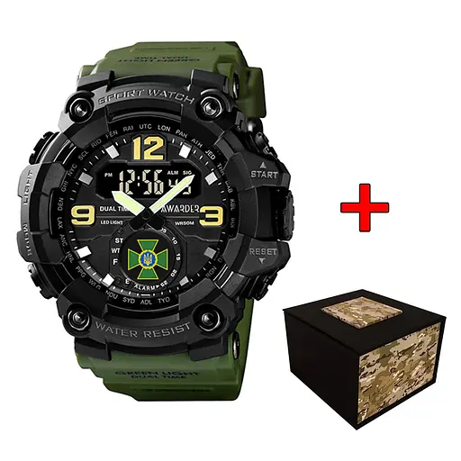 Наручные часы мужские 004AGDPS ДПС Зеленые + Коробка. Awarder acs0031905